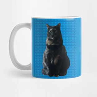 Sweet Kitty on Blue Mug